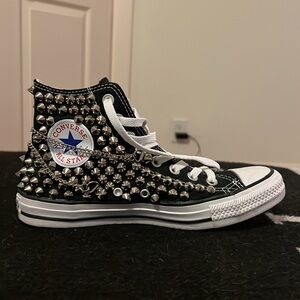 Custom Studded Converse High Top Sneakers 38.5